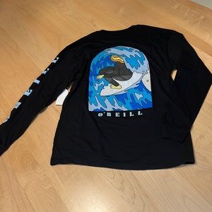 O’Neill Boys Long Sleeve Black Graphic Shirt NWT Nice Quality Soft Casual Tee